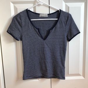 Urban Outfitters navy and white stripped top